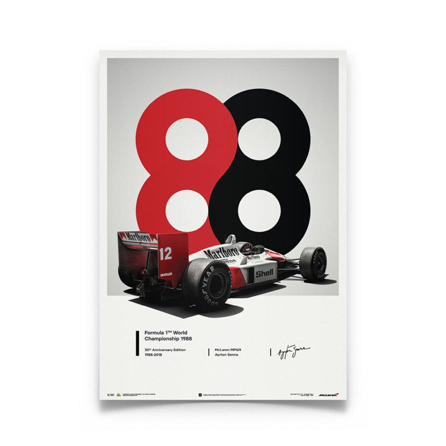 Shop Automobilist | Mclaren Mp4/4 Ayrton Senna 1988 F1 World Champion (1988) Print