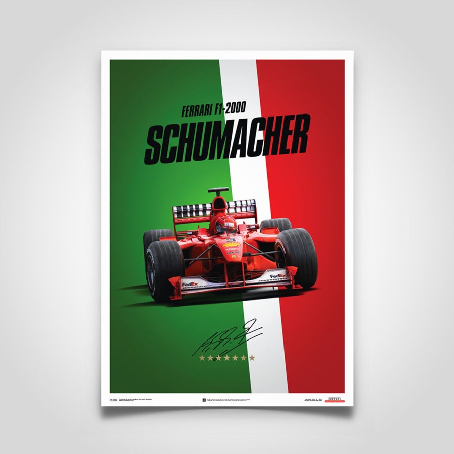 Shop Automobilist | Ferrari F1-2000 Michael Schumacher 2000 F1 World Championship Winner - Italy Edition Print