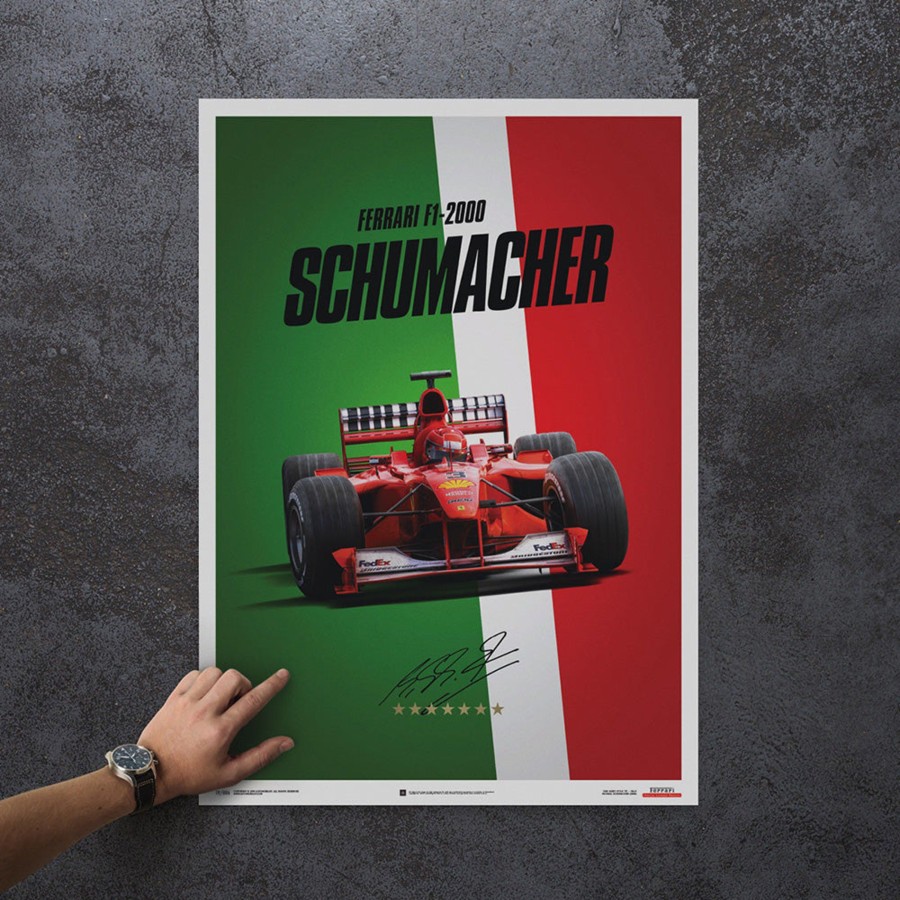 Shop Automobilist | Ferrari F1-2000 Michael Schumacher 2000 F1 World Championship Winner - Italy Edition Print