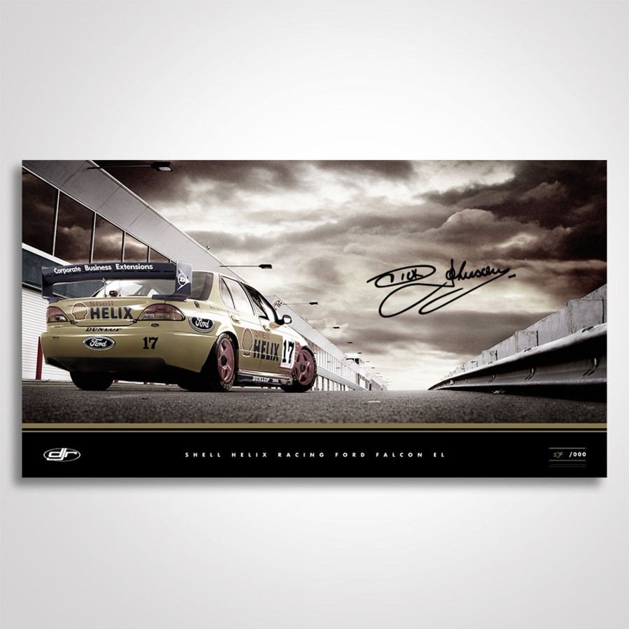 Shop Authentic Collectables | Dick Johnson Racing - Shell Helix Racing Ford Falcon El Signed Limited Edition Archive Print 4/5