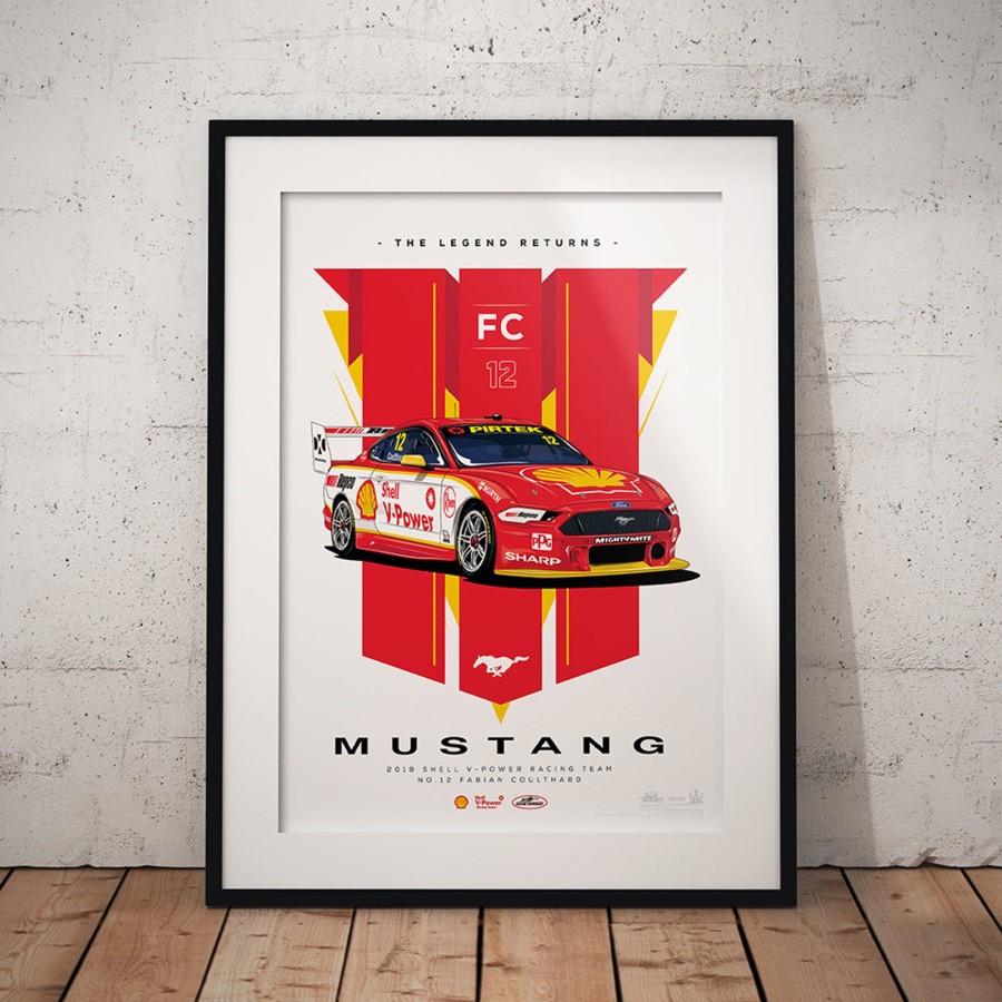 Shop Authentic Collectables | The Legend Returns: 2019 Shell V-Power Racing Team #12 Fabian Coulthard Mustang Illustrated Print