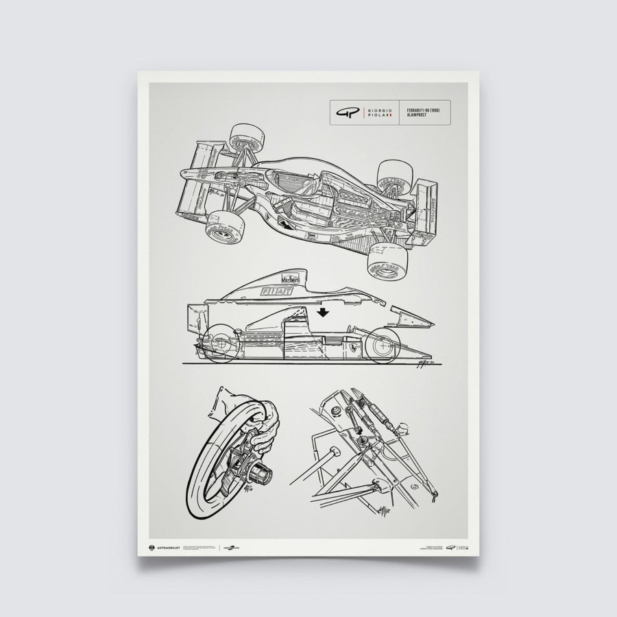 Shop Automobilist | Giorgio Piola Technical Drawing - Ferrari F1-90 - 1990 - Unlimited Poster