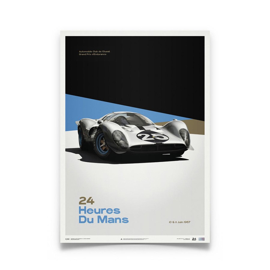 Shop Automobilist | Ferrari 412P 1967 Lemans 24Hr Print